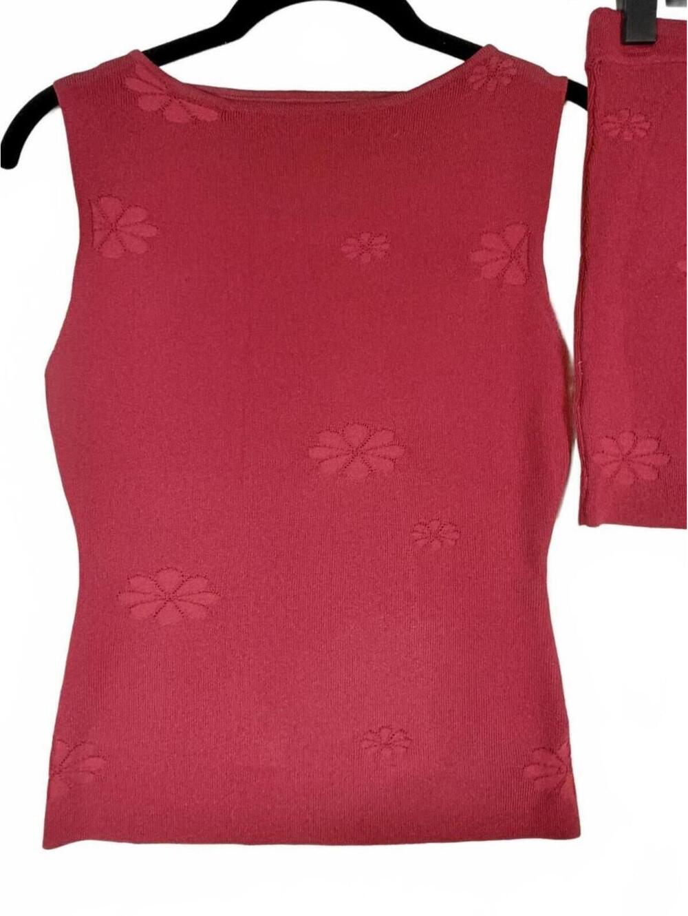 PEPPERMAYO Holly Knit Set Red Daisy Floral Tank Top (S/M) & Mini Skirt (XS/S) - Picture 2 of 8